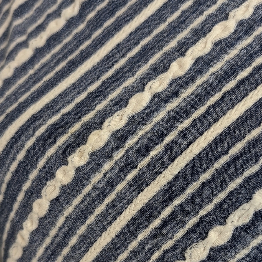 Chico's Blue and‎ White Striped Cardigan. - Picture 5 of 7